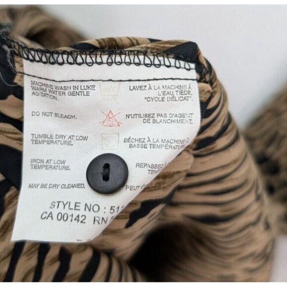 Alia Women's Top Size 16 Brown Mixed Animal Print Long Sleeve Button-Up - Picture 10 of 12